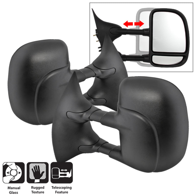 xTune 02-07 Ford SuperDuty L/R Manual Extendable - Manual Adjust Mirror (MIR-FDSD99S-MA-SET)