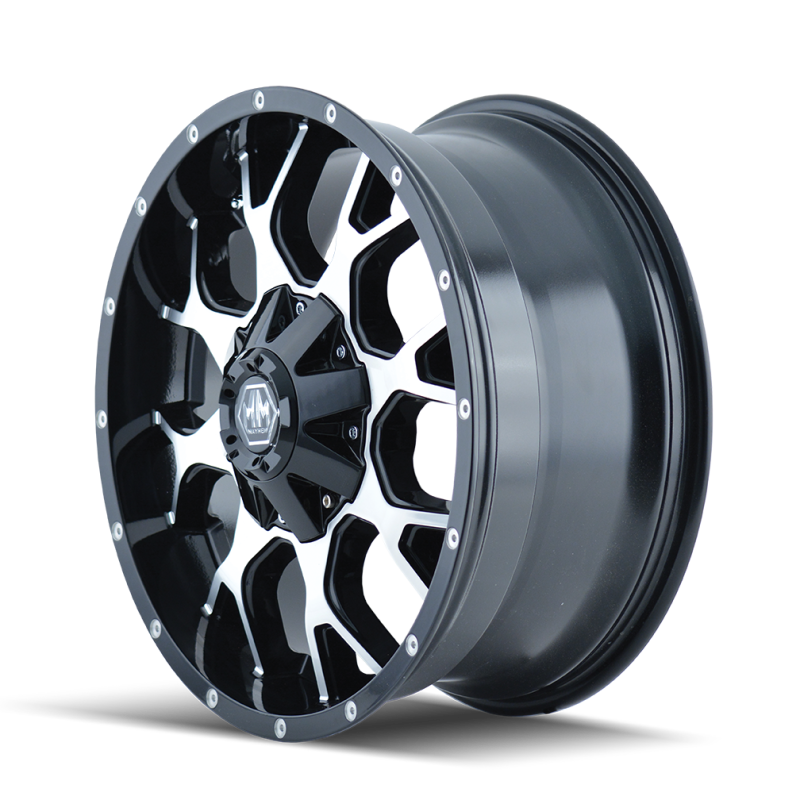 Mayhem 8015 Warrior 20x10 / 8x165.1 BP / -25mm Offset / 130.8mm Hub Black/Machined Face Wheel