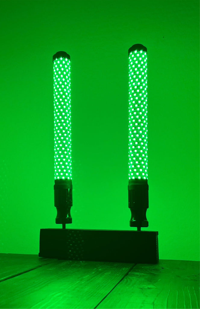 Stubby Chubby LED Whip mounted on a vehicle showing off its awesome brightness and control features.
