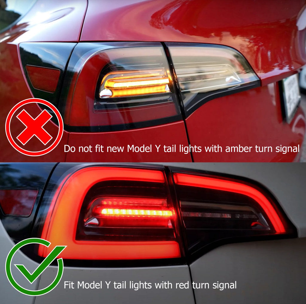 17-22 Tesla Model 3 / 20-22 Model Y (Without Stock Amber Turn Signal) PRO-Series LED Tail Lights Red Smoke