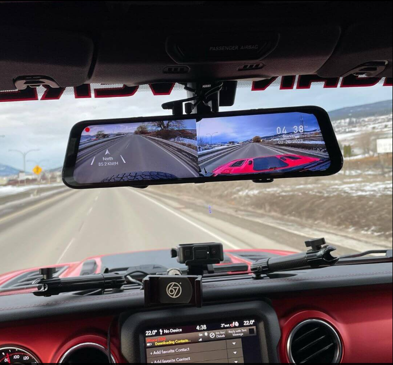 WOLFBOX G900 4K+2.5K Touch Screen Parking Monitoring Dash Cam Smart Mirror