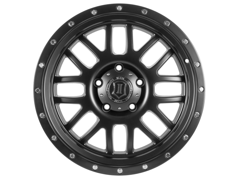 ICON Alpha 20x9 8x180 12mm Offset 5.5in BS 125.2mm Bore Satin Black Wheel