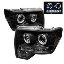 Load image into Gallery viewer, Spyder Ford F150 09-14 Projector Headlights Halogen Model- LED Halo LED Blk PRO-YD-FF15009-HL-BK