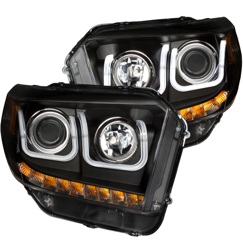 ANZO 2014-2016 Toyota Tundra Projector Headlights w/ U-Bar Black