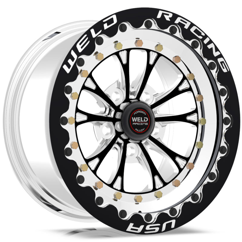 Weld Vitesse 15x8 / 5x4.75 BP / 3.5in. BS Black Wheel - Black Single Beadlock MT