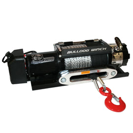 12,000 LB Trailer Winch 100 Ft Synthetic Rope Hawse Roller Fairlead Bulldog Winch