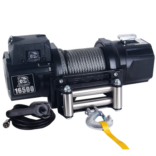 16,500lb Heavy-Duty Winch with 92ft Wire Rope Bulldog Winch