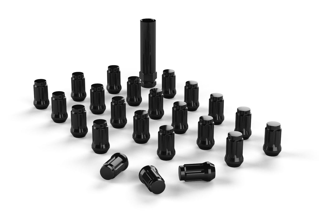 Jeep JK/TJ/YJ Spline Drive Lug Nut Kit 1/2 Inchx20 Black 23 pcs TeraFlex