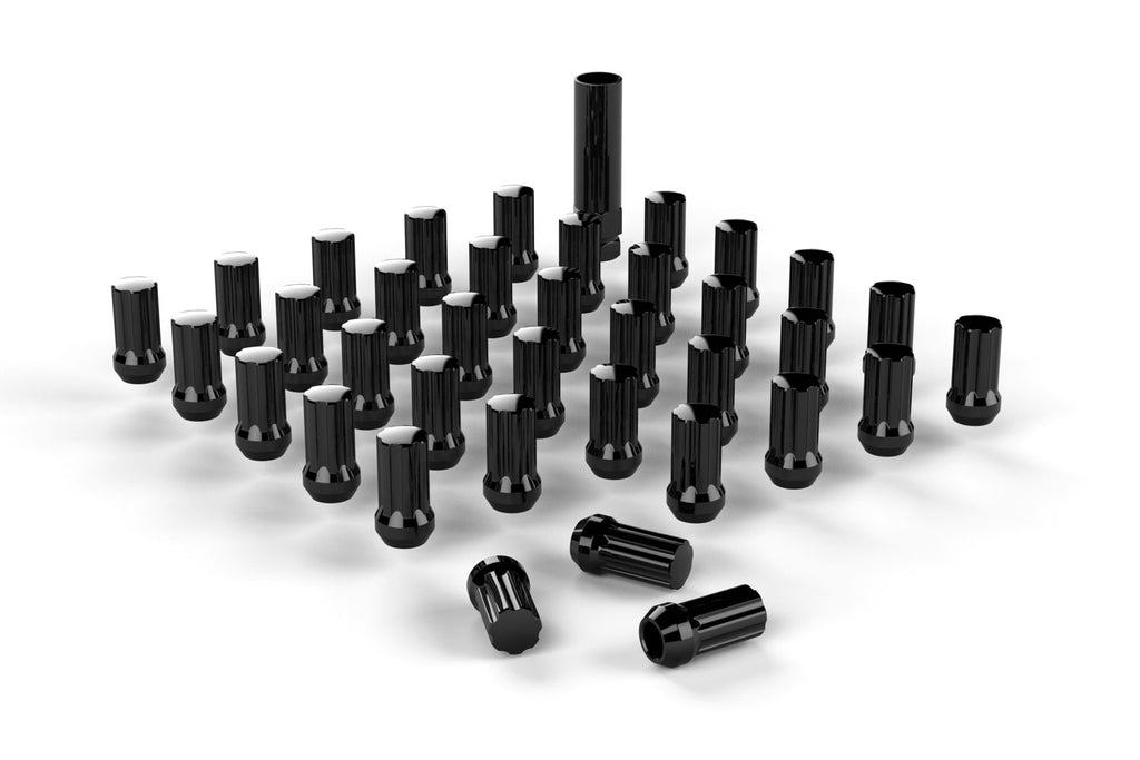 Jeep JK Spline Drive Lug Nut Kit 9/16 Inchx18 Black 36 pcs 07-18 Wrangler JK TeraFlex