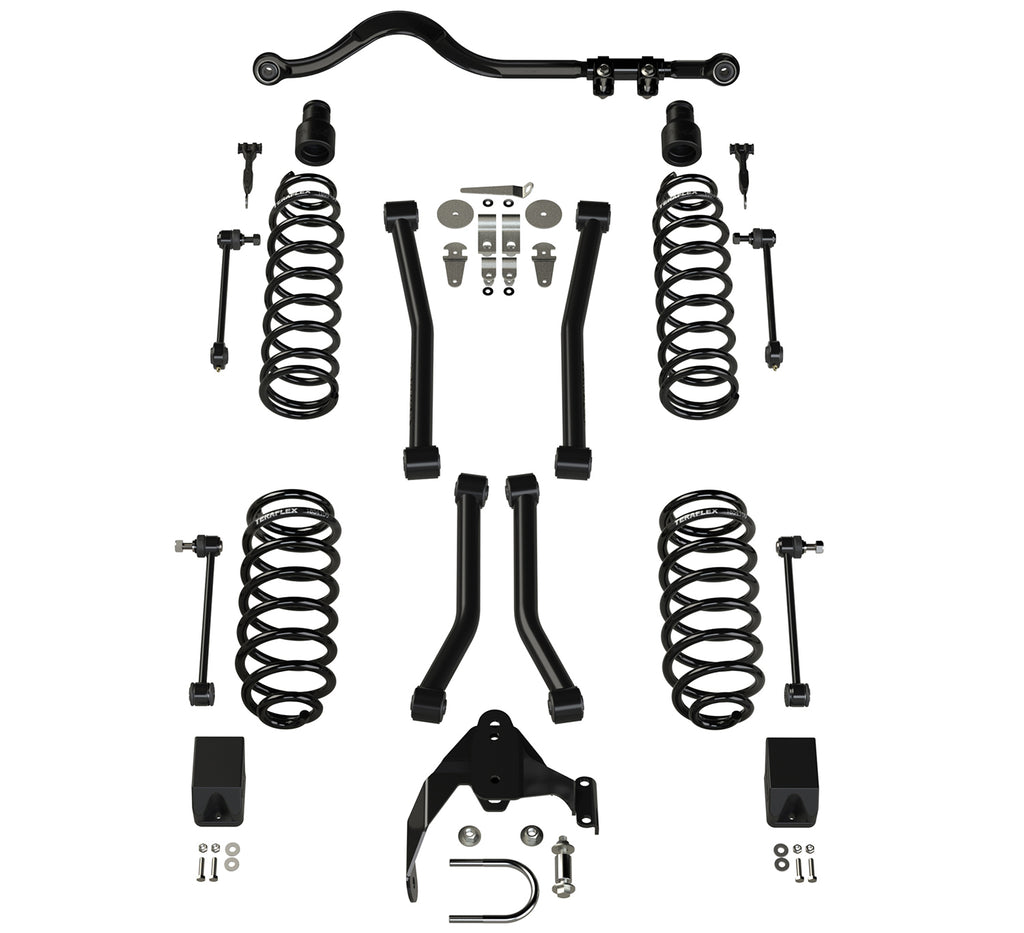 Jeep JKU 4 Door 3 Inch Lift Suspension System w/ 4 Sport Flexarms and Track Bar No Shocks 07-18 Wrangler JKU TeraFlex