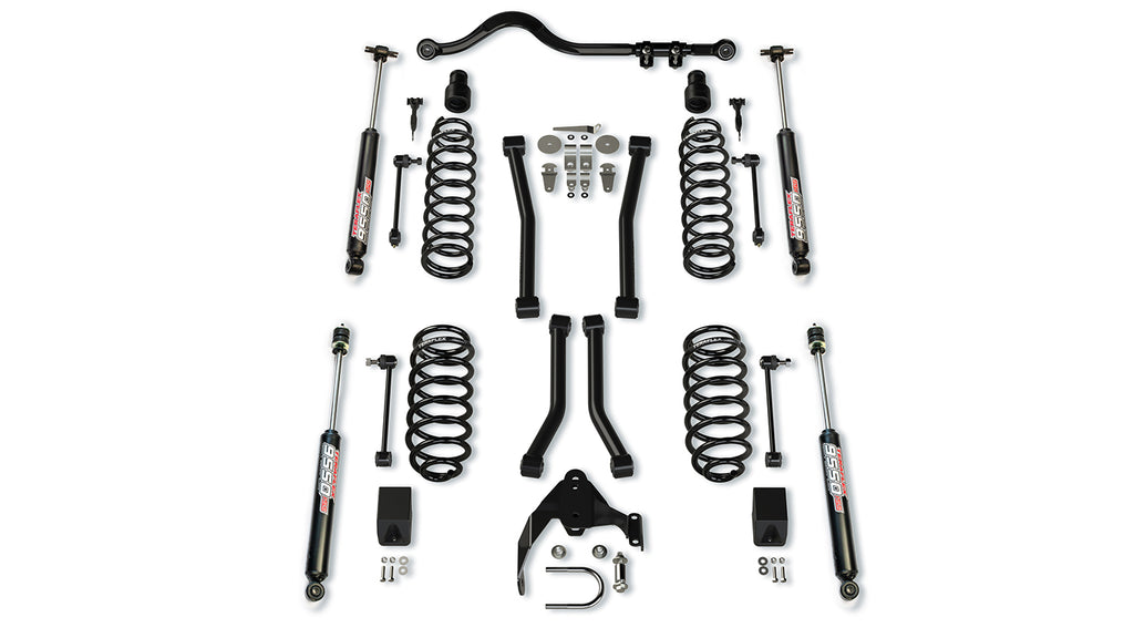 Jeep JK 2 Door 3 Inch Lift Suspension System w/ 4 Sport Flexarms Track Bar and 9550 VSS Shocks 07-18 Wrangler JK TeraFlex