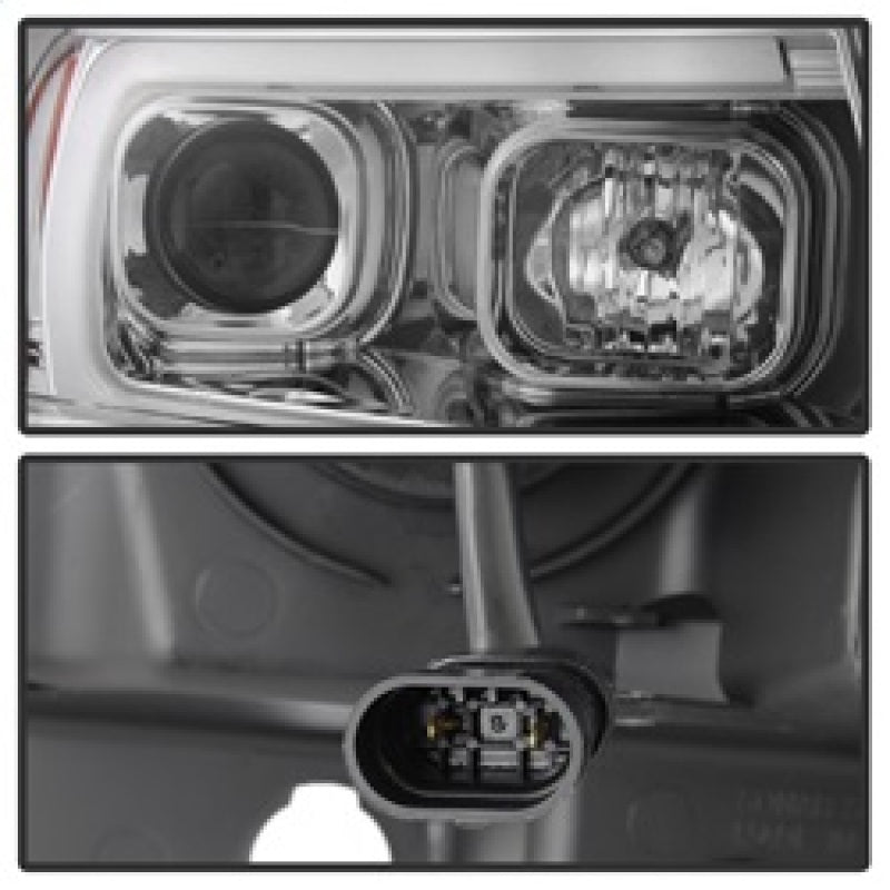 Spyder 99-04 Jeep Grand Cherokee Projector Headlights - Light Bar DRL LED - Chrome