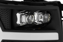 Load image into Gallery viewer, AlphaRex 07-13 Chevy 1500HD NOVA LED Proj Headlights Plank Style Gloss Blk w/Activ Light/Seq Signal