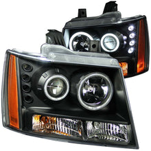 Load image into Gallery viewer, ANZO 2007-2013 Chevrolet Avalanche Projector Headlights w/ Halo Black (CCFL)