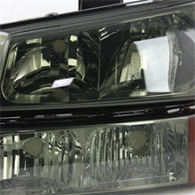 Load image into Gallery viewer, xTune Chevy Silverado 2500HD 03-06 Crystal Headlights w/ Amber Lights Smoke HD-JH-CSIL03-AM-SM-SET