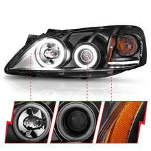 Load image into Gallery viewer, ANZO 2005-2010 Pontiac G6 Projector Headlights w/ Halo Black (CCFL)