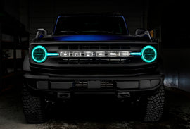 Oracle 21-22 Ford Bronco Headlight Halo Kit w/DRL Bar - Base Headlights -w/No Cntrl