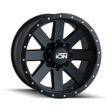 Load image into Gallery viewer, ION Type 134 18x10 / 8x180 BP / -19mm Offset / 124.1mm Hub Matte Black/Black Beadlock Wheel