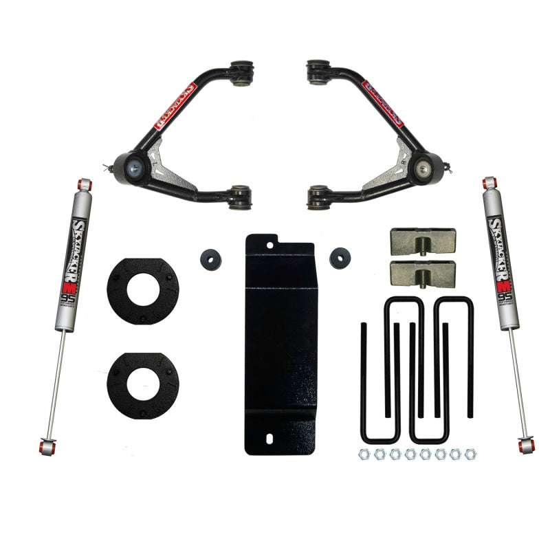 Skyjacker 2014-2016 GM 1500 4WD (w/Cast UCA) 3.5-4in UCA Lift Kit w/Rear Monotube M9500 Shocks