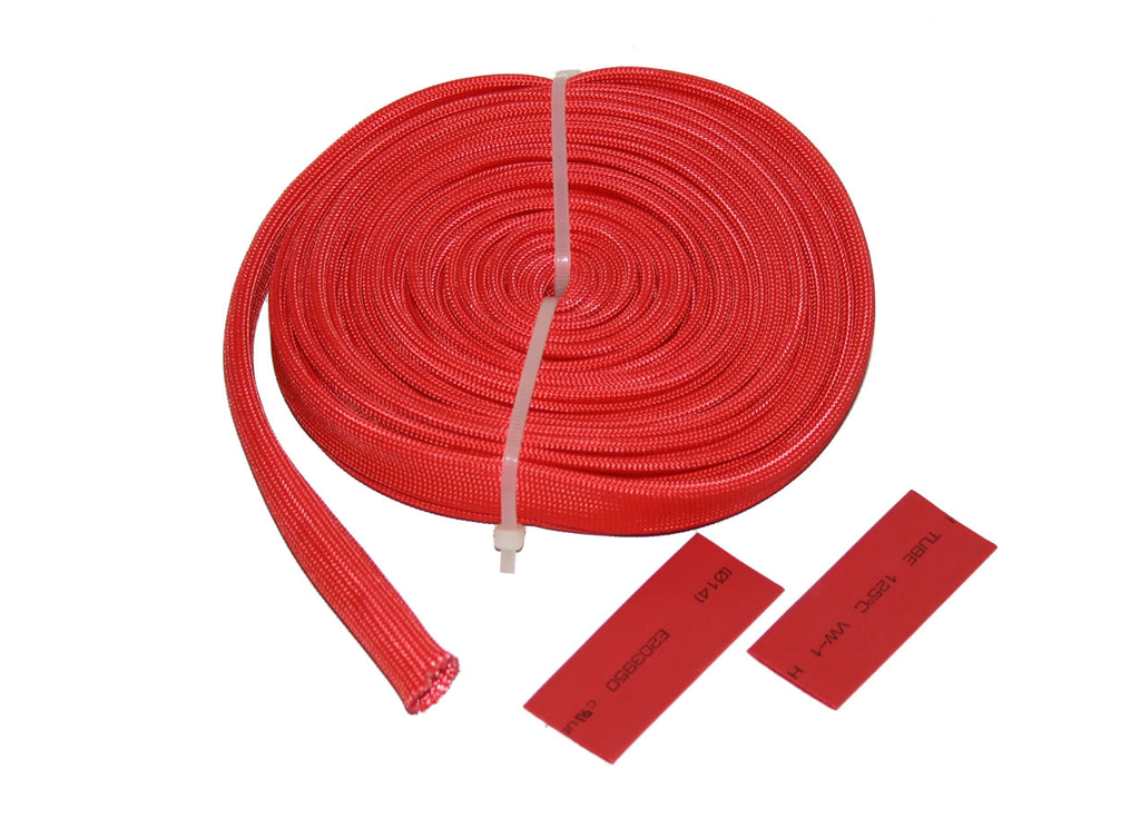 25 Ft Wire Sheathing 10mm 3/8 Inch High Heat Fiberglass Red Bulldog Winch