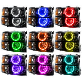 Oracle 07-13 Chevrolet Silverado SMD HL - Blk - Round Style - ColorSHIFT w/o Cntrl