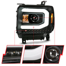 Load image into Gallery viewer, ANZO GMC SIERRA 1500 14-15 2500H/15-19 Projector Headlight Plank Style Black w/ Switchback (Halogen)