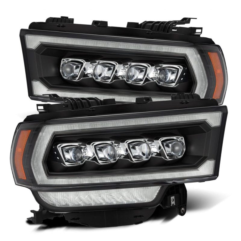 AlphaRex 19-21 Ram 2500 NOVA LED Proj Headlights Plank Style Black w/Activ Light/Seq Signal/DRL