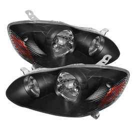 xTune Toyota Corolla 03-06 Crystal Headlights Black HD-JH-TC03-AM-BK