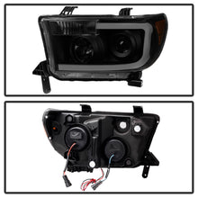 Load image into Gallery viewer, xTune Toyota Tundra 07-13 LED Light Bar Projector Headlights Black Smoked PRO-JH-TTU07-LED-BSM