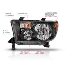 Load image into Gallery viewer, ANZO 2007-2013 Toyota Tundra Crystal Headlight Black Amber