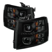 Load image into Gallery viewer, xTune Chevy Silverado 1500/2500/3500 07-13 LED Halo Projector Headlights Black PRO-JH-CSIL07-CFB-BSM