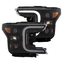 Load image into Gallery viewer, ANZO 18-19 Ford F-150 Projector Headlights w/Plank Style Switchback Black w/Amber