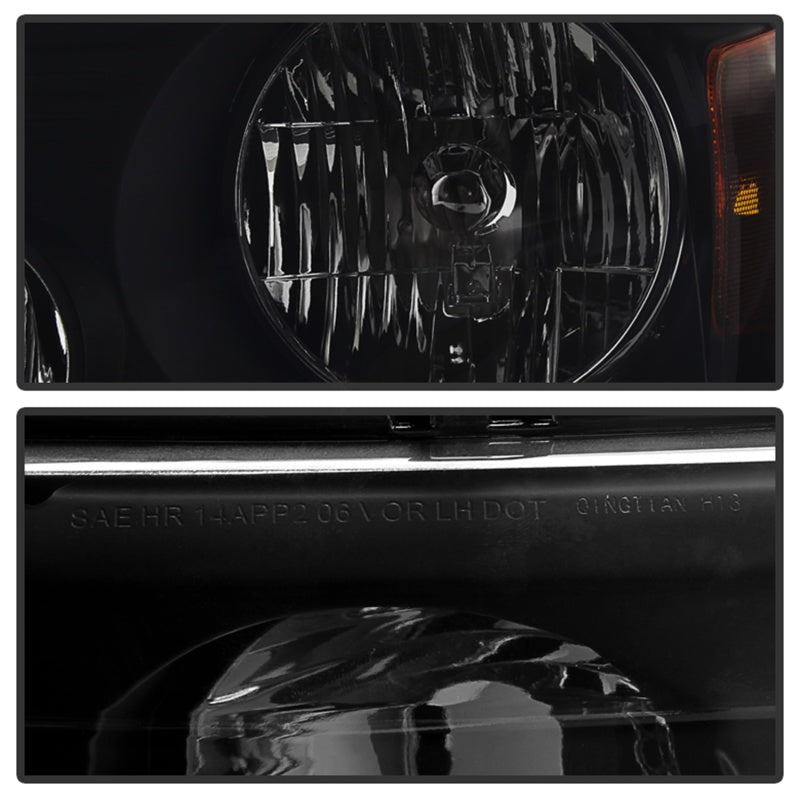 xTune Ford F150 04-08 Amber Crystal Headlights Black Smoked HD-JH-FF15004-AM-BSM