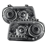 xTune Chrysler 300C 05-10 ( Not 300 ) Halo Projector Headlights Smoke PRO-JH-C300C-LED-SM