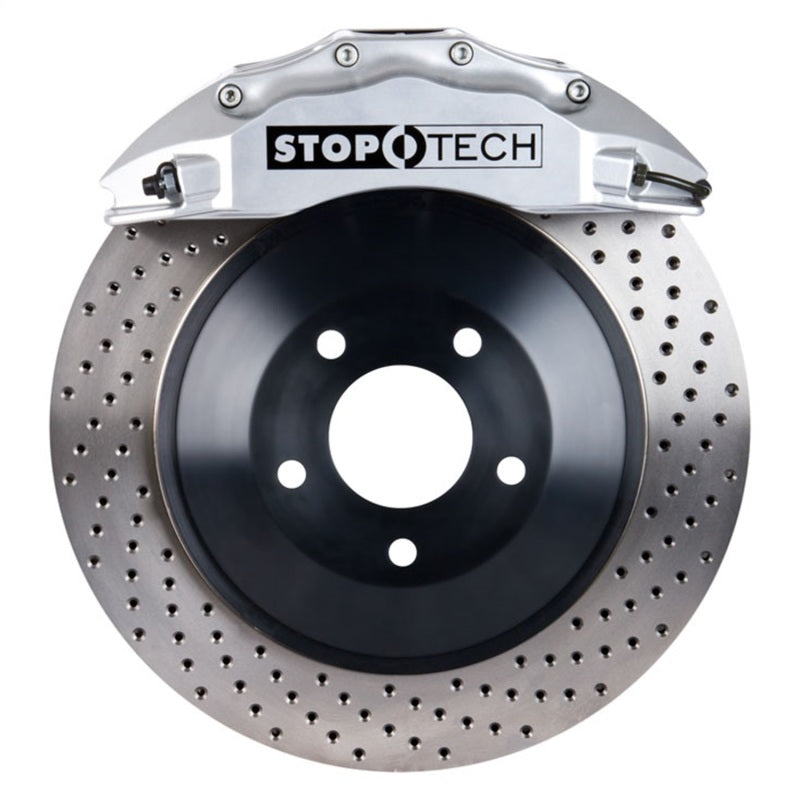 StopTech 08-13 Toyota Land Cruiser Front BBK w/ Silver ST-65 Calipers Drilled 380x35mm Rotor