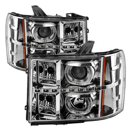 xTune GMC Sierra 1500/2500/3500 07-13 Projector Headlights LED Halo- Chrome PRO-JH-GSIE07-CFB-C
