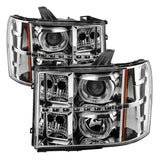 xTune GMC Sierra 1500/2500/3500 07-13 Projector Headlights LED Halo- Chrome PRO-JH-GSIE07-CFB-C