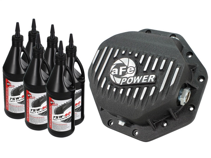 AFE Rear Differential Cover Black Machined Pro Dodge/RAM 94-15 Corporate 9.25 (12-Bolt) w/ Gear Oil