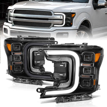 Load image into Gallery viewer, Anzo 18-20 Ford F-150 Full Led Projector Smoke Bar Style Headlights Black Amber