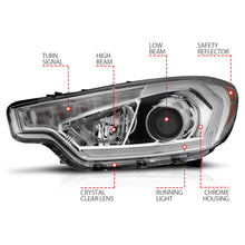 Load image into Gallery viewer, ANZO 2014-2016 Kia Forte Projector Headlights w/ Light Bar Chrome Housing w/ DRL