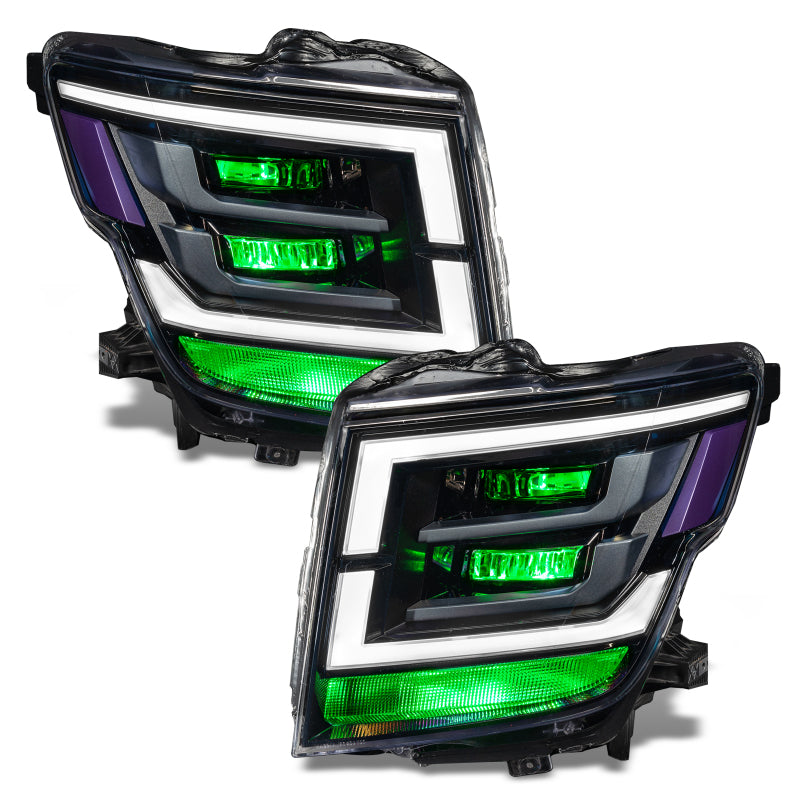 Oracle 21-22 Nissan Titan Demon Eye RGB Headlight Upgrade Kit - ColorSHIFT w/o Cntrl