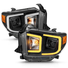 Load image into Gallery viewer, ANZO 14-17 Toyota Tundra Plank Style Projector Headlights Black w/ Amber