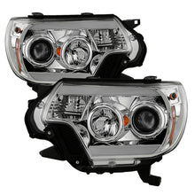 Load image into Gallery viewer, Spyder Toyota Tacoma 12-16 Projector Headlights Light Bar DRL Chrome PRO-YD-TT12-LBDRL-C