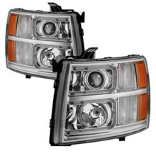 Load image into Gallery viewer, xTune Chevy Silverado 1500/2500/3500 07-13 Halo Projector Headlights Chrome PRO-JH-CS07-LED-C