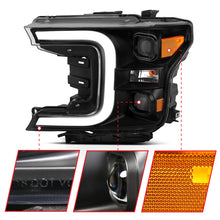 Load image into Gallery viewer, ANZO 18-19 Ford F-150 LED Projector Headlights w/ Plank Style Switchback Black w/ Amber