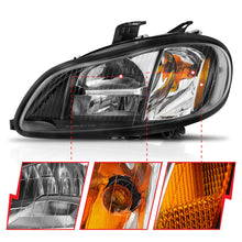 Load image into Gallery viewer, ANZO 2002-2014 Freightliner M2 LED Crystal Headlights Black Housing w/ Clear Lens (Pair)