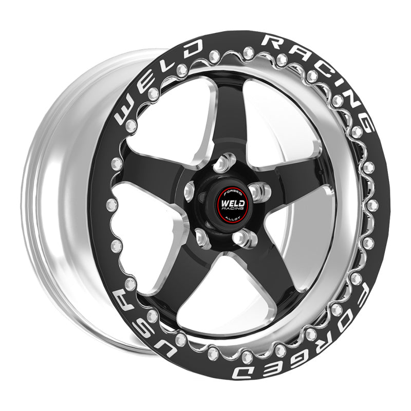 Weld S71 15x8.33 / 5x4.75 BP / 5.5in. BS Black Wheel (Medium Pad) - Black Single Beadlock MT