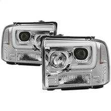 Load image into Gallery viewer, Spyder 05-07 Ford F250/350/450 SD Ver 2 Proj Headlights - Light Bar DRL - Black PRO-YD-FS05V2-LB-C