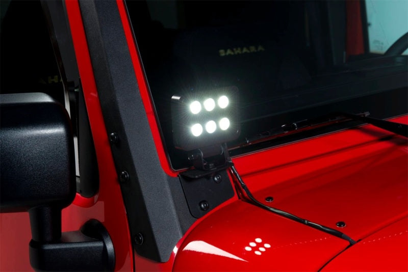 Putco 07-18 Jeep Wrangler JK - Qty 2 Luminix 4in Blocks w/ Window brackets Luminix Jeep LED Kits