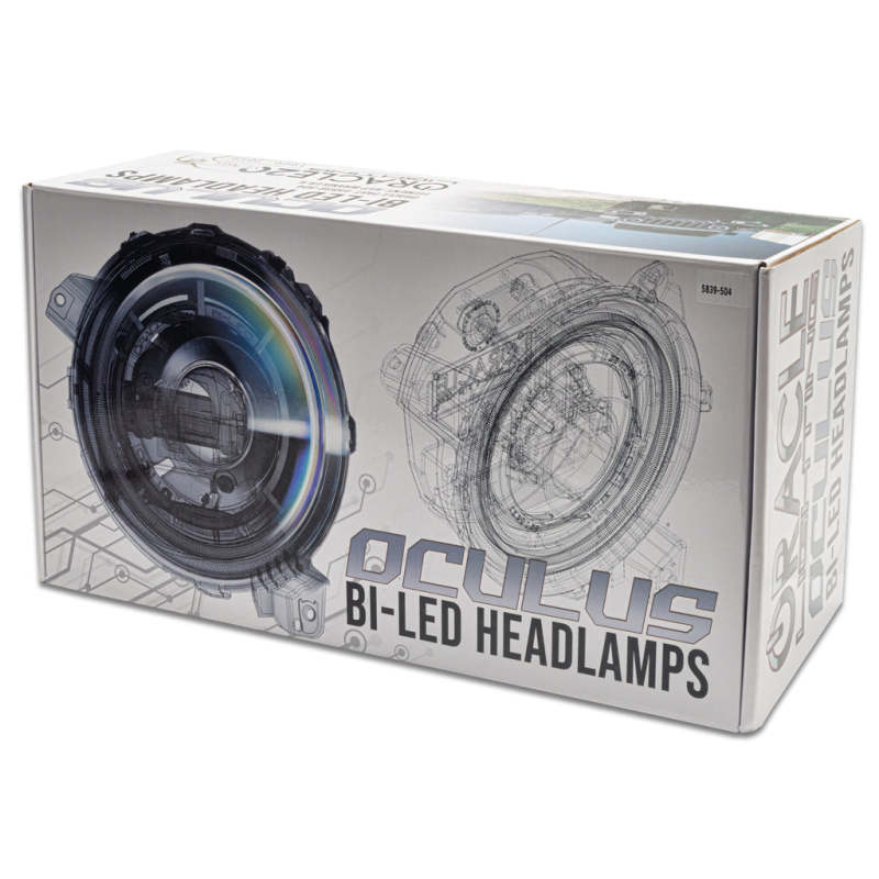 Oracle Oculus BiLED Projector Headlights for Jeep JL/Gladiator JT  Satin Silver 5500K